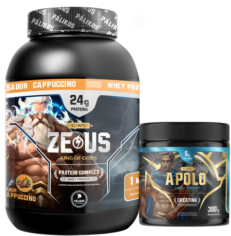 Proteina Zeus Complex 1kg Cappuccino/ Creatina 300g/ Minibottle-0