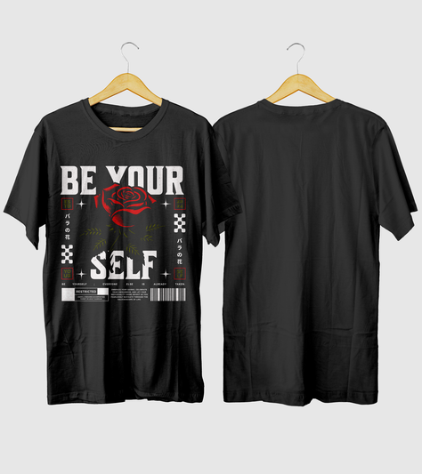 Polera Streetwear Be Your Self Flor-1