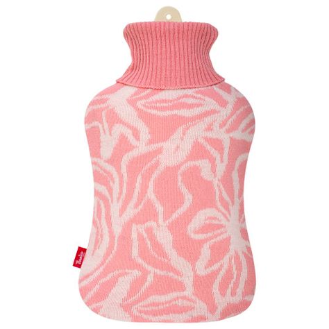 Guatero Thermicachile 2 Lt Tejido Rosado Hojas Lineas Blancas-0