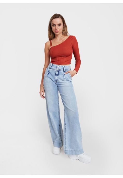 Polera Luana Crop S/Hombro Terracota Efesis-4