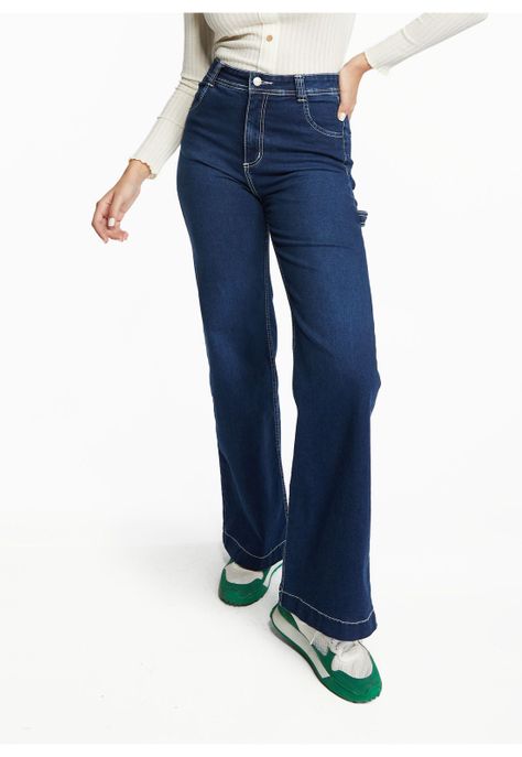 Jeans Tita Blue Palazzo Hilos Contratono Azul Efesis-1