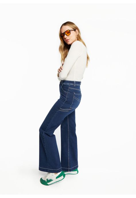 Jeans Tita Blue Palazzo Hilos Contratono Azul Efesis-2