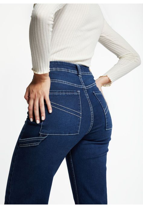 Jeans Tita Blue Palazzo Hilos Contratono Azul Efesis-4