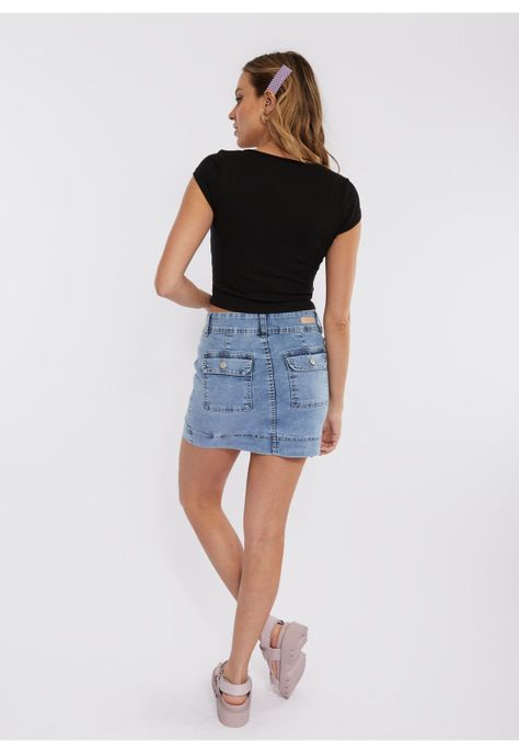 Falda Devi Cargo Bolsillos Parche Azul Efesis-3