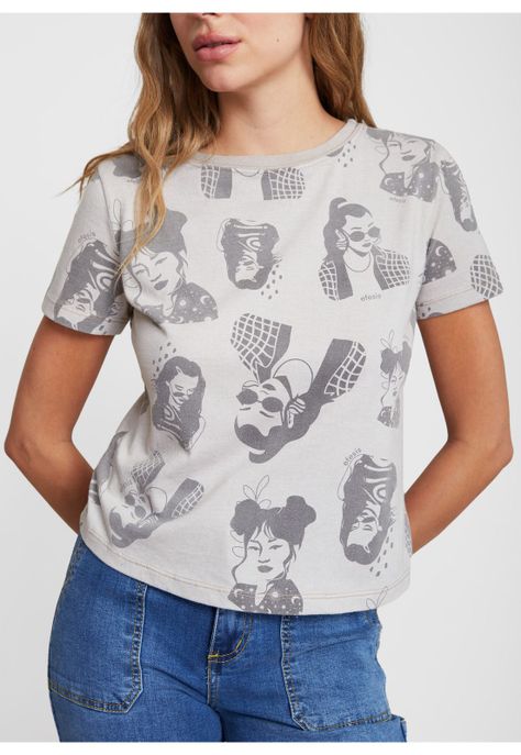Polera Laika Regular Print Beige Efesis-0