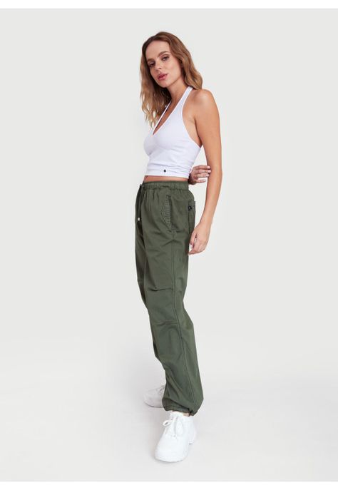 Pantalón Ulani Parachute Verde Oscuro Efesis-1
