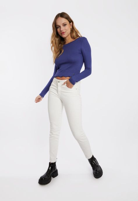Pantalón Skinny Venus Tiro Bajo Blanco-0