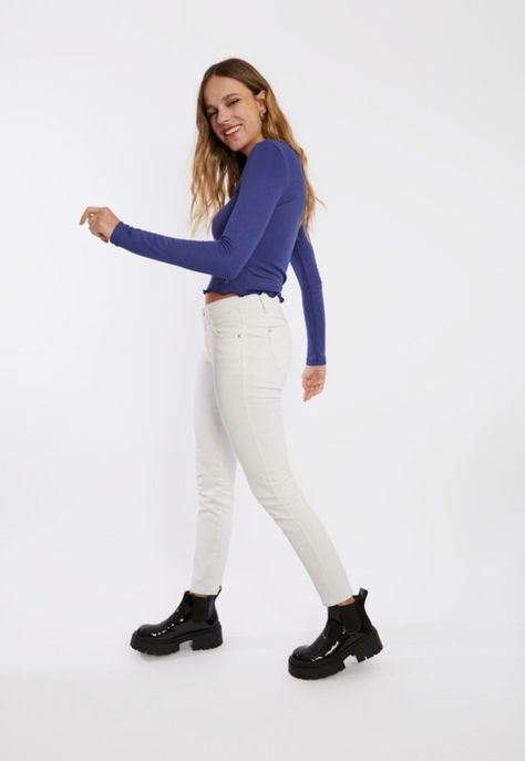 Pantalón Skinny Venus Tiro Bajo Blanco-2