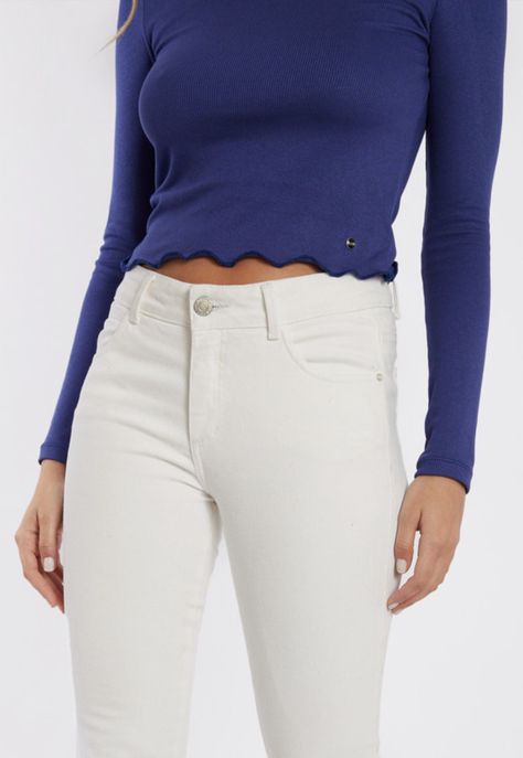 Pantalón Skinny Venus Tiro Bajo Blanco-4