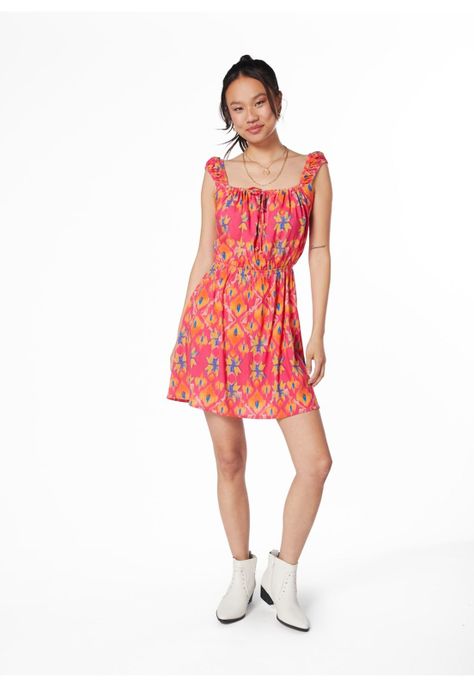 VESTIDO LUND ELASTICOS ESPALDA FUCSIA-1