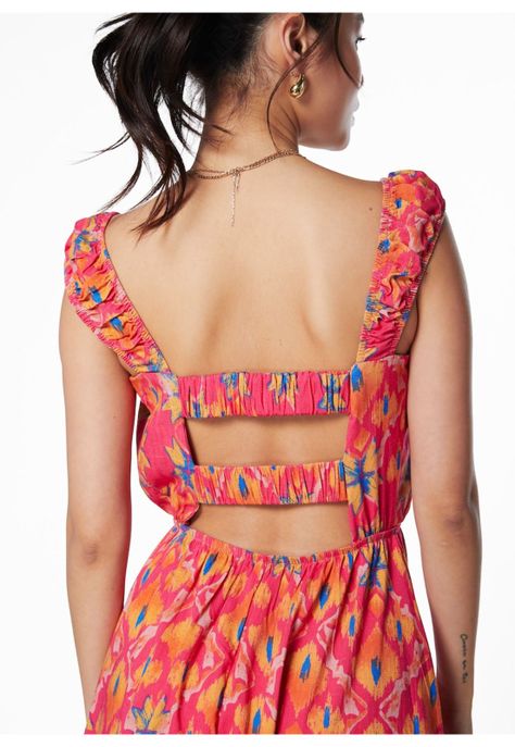 VESTIDO LUND ELASTICOS ESPALDA FUCSIA-5