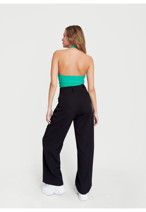 Polera Lola Crop Halter Verde Efesis-3