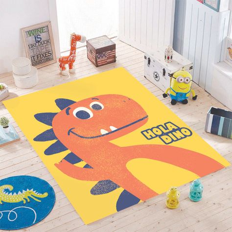 Alfombra Vinílica Infantil Hola Dino 110x140 cm-1