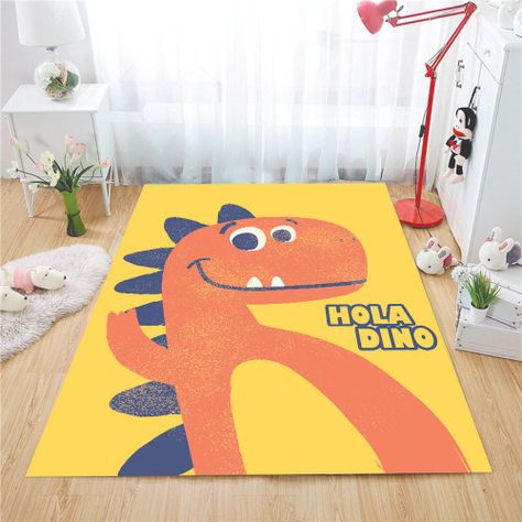 Alfombra Vinílica Infantil Hola Dino 110x140 cm-2