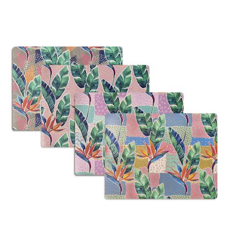 Set 4 Individuales Ave Del Paraíso Rectangular-1