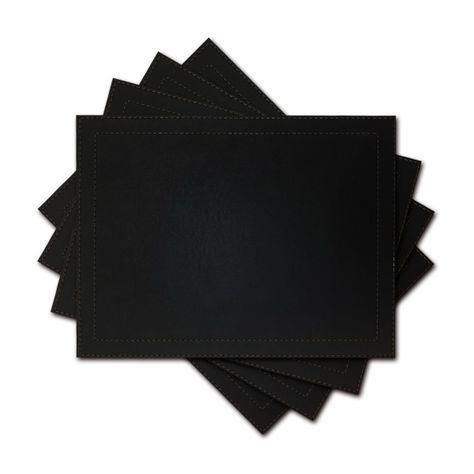 Set 4 Individuales Negro Rectangular-1