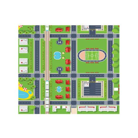 Alfombra Vinílica Infantil Ciudad Davanti 140x160 cm-0