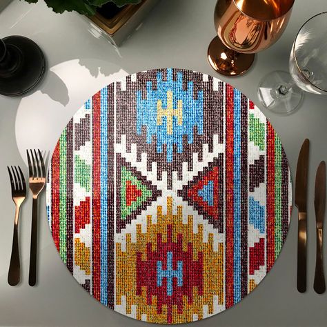Set 6 Individuales Kilim Redondo-1