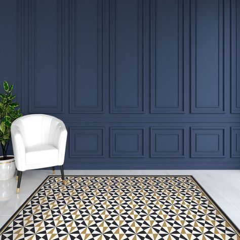 Alfombra Vinílica Living  Pirámide Black Gold 50x70 cm-6