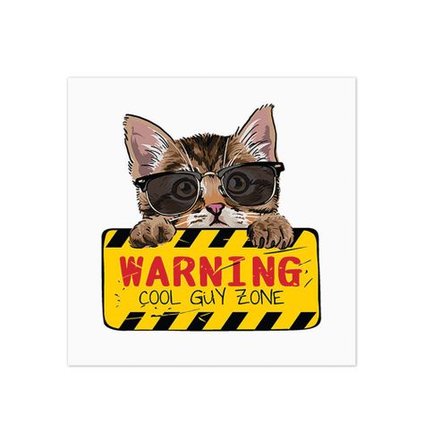 Alfombra Vinílica Pet Warning Cat 70x70 cm-0