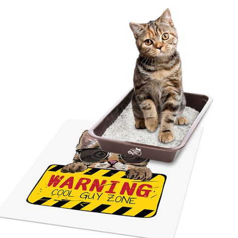 Alfombra Vinílica Pet Warning Cat 70x70 cm-2
