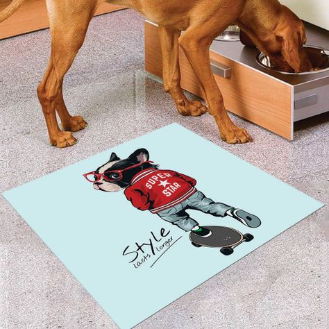 Alfombra Vinílica Pet Skater Dog 70x70 cm-1