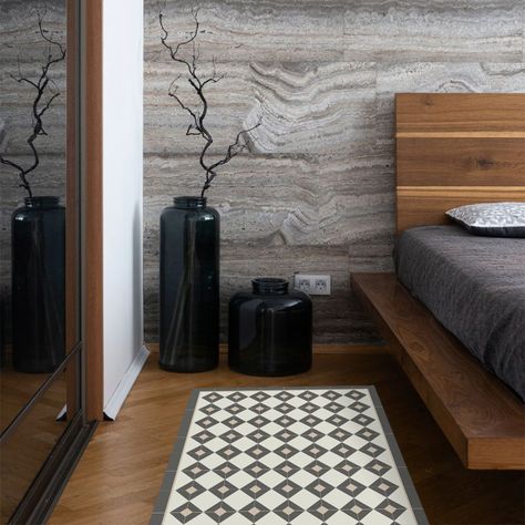 Alfombra Vinílica Living  Rombo Dama Vintage 70x140 cm-2