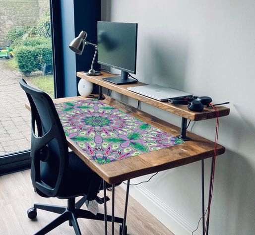Mouse Pad XL Oficina Mandala Verde 40x70 cm-2