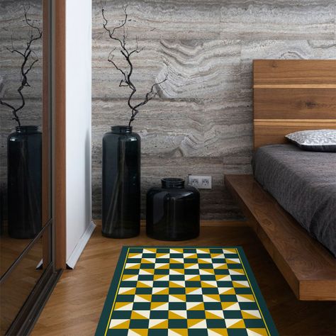 Alfombra Vinílica Living  Tablero Mustard 70x140 cm-2