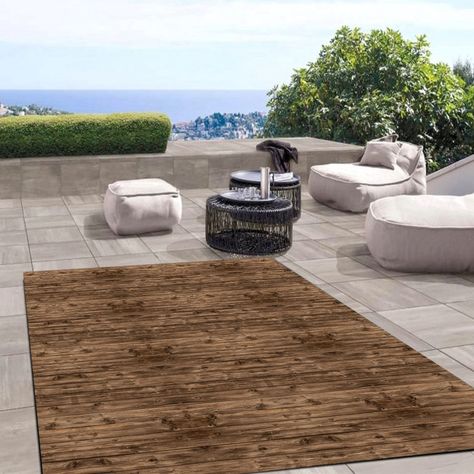 Alfombra Vinílica  Madera Rústica Nogal 140x180 cm-1
