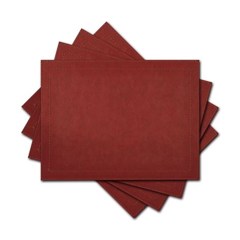 Set 4 Individuales Rojo Rectangular-1