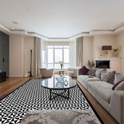 Alfombra Vinílica Living  Pirámide Black 70x140 cm-9