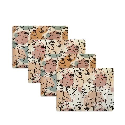 Set 4 Individuales Caras Rectangular-1