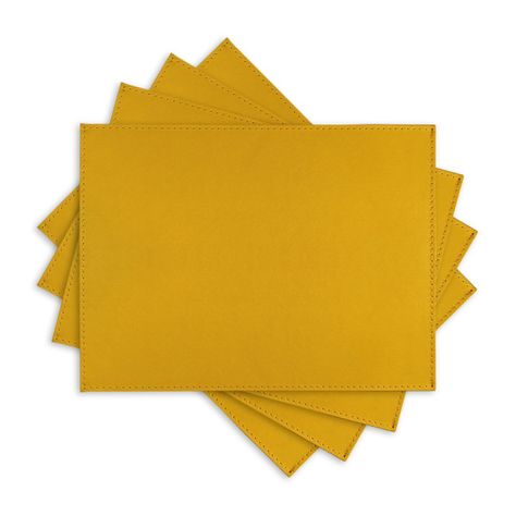 Set 4 Individuales Aubrey yellow Rectangular-1