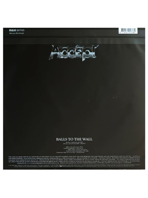 Vinilo - Accept - Balls To The Wall-1