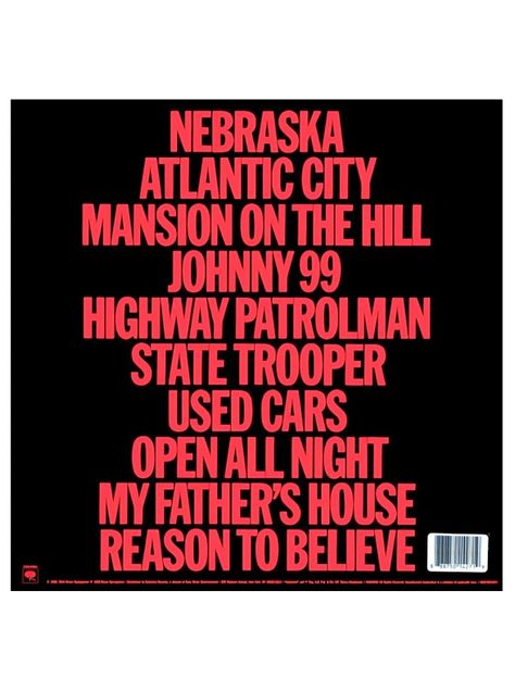 Vinilo - Bruce Springsteen - Nebraska-1