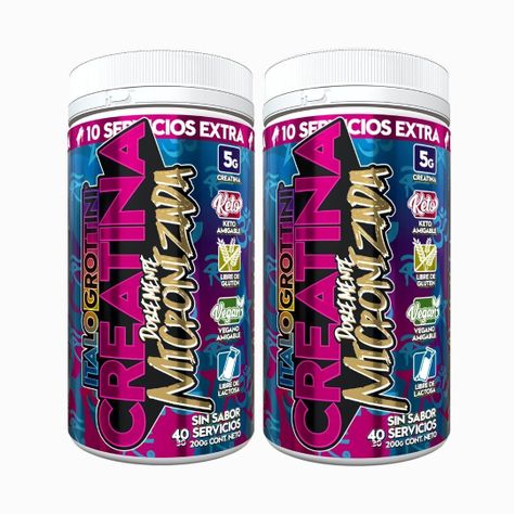 2 FRASCOS CREATINA MONOHIDRATO - 40 SERV C/U - Italo grottini - SIN SABOR-0