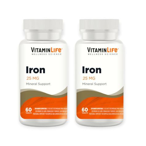 PACK 2 IRON 25MG SOPORTE DE MINERALES HIERRO 120TA-0