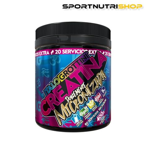 Creatina Monohidrato 400grs 80 Servicios Doble Micronizada - ITALO GROTTINI-0