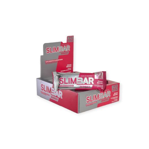 Box de  12 Barras de proteína - 22gr de proteína - SlimBar - Berries-0