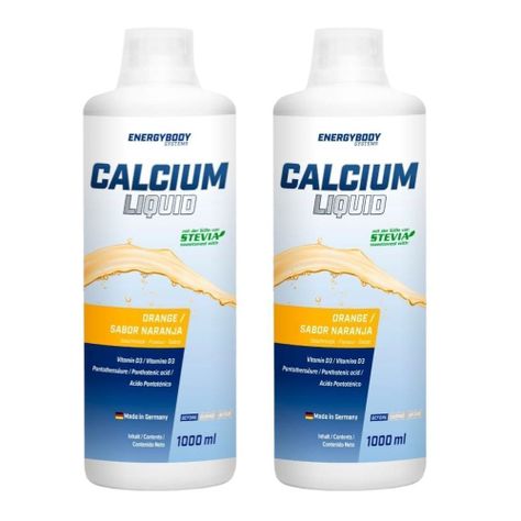 2 Botellas - Calcio Liquido - Sabor Naranja - Energybody - 1 Litro-0