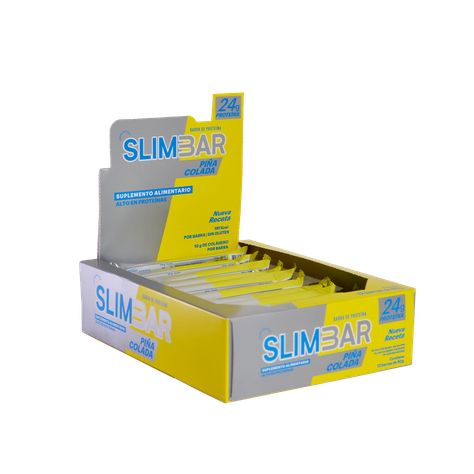 Box 12 Barras de proteína 23gr de proteína Slimbar Piña Colada-0