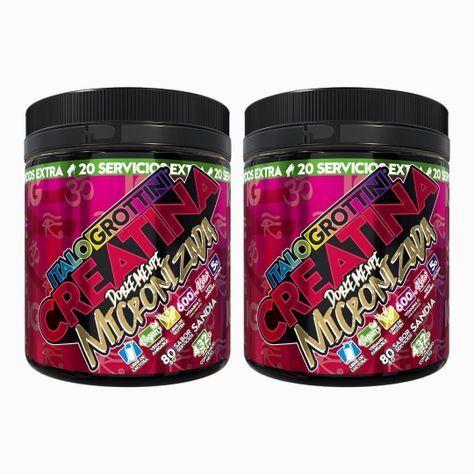 2 Creatinas Monohidrato Doblemente Micronizadas 80 SV c/u - Sandía-0