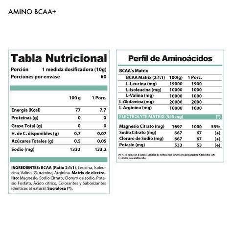 Amino BCAA Sabor Melon tuna 600 grs. 60 servicios-1