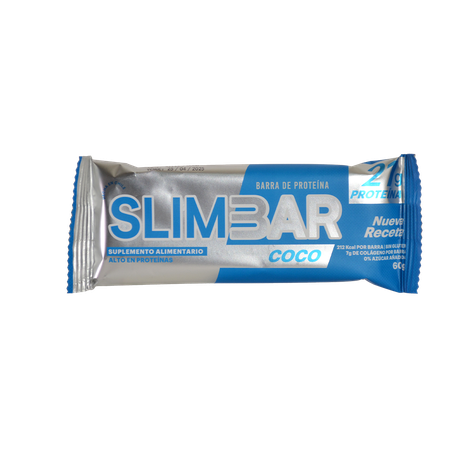 Box 12 Barras de proteína 20gr de proteína 60gr Slimbar Coco-2