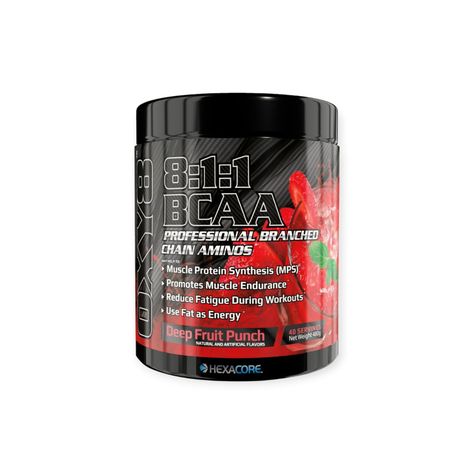 BCAA 8:1:1 OXY 8 40 SERVICIOS 480G FRUIT PUNCH - HEXACORE-0