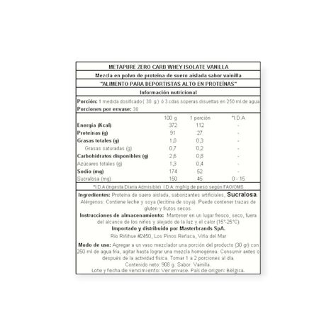 PROTEINA METAPURE ISO WHEY ZERO 908GR FRUTILLA BANANA - QNT-1