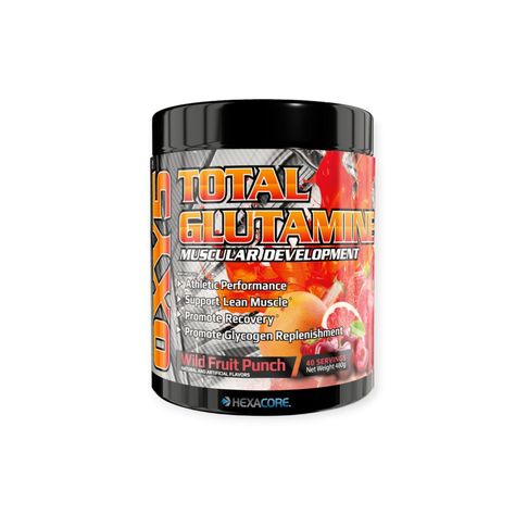 GLUTAMINA OXY 5 40 SERVICIOS 480GR FRUIT PUNCH - HEXACORE-0