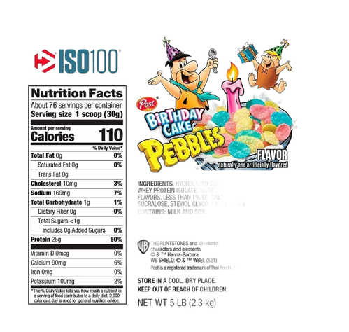 Proteína Iso 100 Hidrolizada Dymatize - 5 Libras - Birthday Cake-1