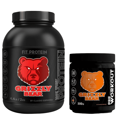 Pack Proteína Grrizzly Bears 2 kg 60 SV. - Pre-workout - Piña - 300 GR-0